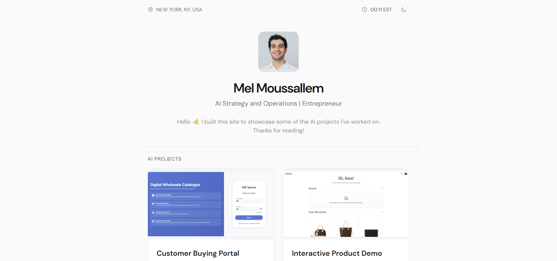 Portfolio Landing Page